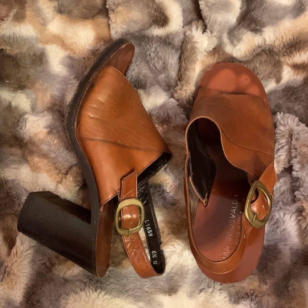 MARTINI OSVALDO Leather Heels / Sandals — 6.5 - Picture 9 of 12